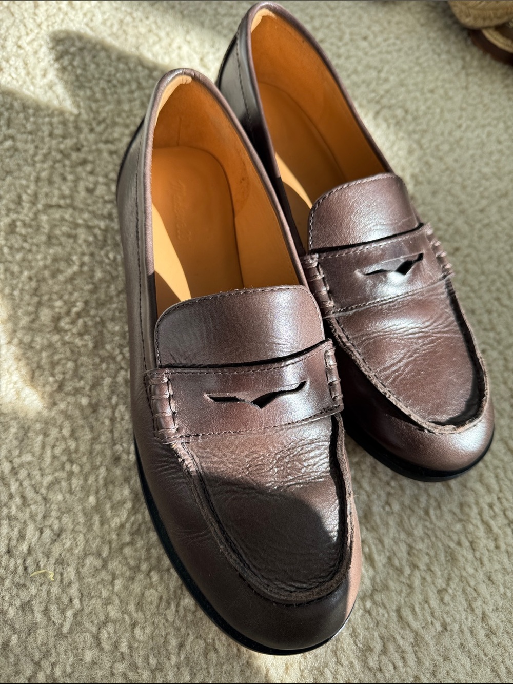 Madewell Grayson Penny Loafer in Turkish Coffee barely used leather brown 9.5